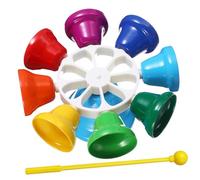 PERSELOSO 8-Note Metal Hand Bell Set for Boys and Girls Color-Coded Musical Percussion Instrument Educational Toy for Boys and Girls for Early Childhood Music Learning and Activities