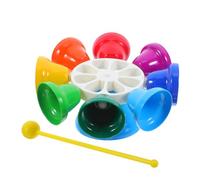 PERSELOSO 8-Tone Octave Hand Bell Percussion Instrument, Colour-Coded Metal Handbells for Early Educational Teaching Aid, Loud Sound for Music Learning