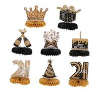 PERSELOSO 8Pcs Birthday Honeycomb Decorations Vibrant Centerpieces for Birthday Party Table Decor for Celebrating All Ages Easy to Use and Adds Cheerful Atmosphere