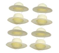 PERSELOSO 8pcs DIY Plain Straw Hats Painting Kit for Boys and Educational Craft Supplies for Group Activities Handmade Art Projects Suitable for School Halloween Christmas and Outdoor Fun