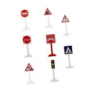 PERSELOSO 8pcs Educational Traffic Sign Models for Road Indicators for Sand Table Play and Role Playing Activities for Kindergarten Teaching and Creative Learning