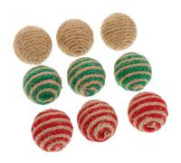 PERSELOSO 9pcs Funny Interactive Rope Ball for Cats and Kittens, for Pet Entertainment and Training, Sturdy Cat Play Made of Rope for Hours of Fun Color