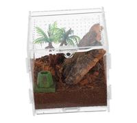 PERSELOSO Acrylic Reptile Breeding Box Transparent Habitat for Jumping Spiders Compact Enclosure Escape Design Small Terrarium for Home Use