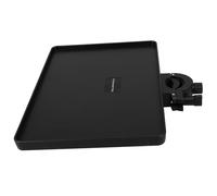 PERSELOSO Adjustable Clip-on Microphone Stand Tray with Phone Holder, Black Abs and Metal Storage Shelf for Holding Gadgets, Thickened Design with Higher Edges for Live Broadcast and Music
