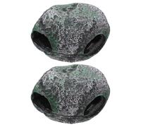 PERSELOSO Aquarium Resin Fish Cave 2Pcs Large Rock Hideout for Cichlid and Convict Fish Tank Accessories Suitable for Reptile and Turtle Tanks