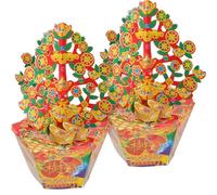 PERSELOSO Assorted Colour Paper Ancestor Money Tree for Funerals and Ancestor Festival, Easy to Burn Completely with Blessings of Prosperity and Good Fortune, Traditional Sacrifice Ghost