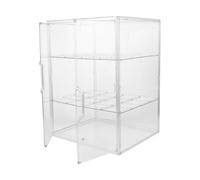 PERSELOSO Baby Bottle Organizer - 4-Tier Transparent Baby Bottle Storage Box with Magnetic Door - Countertop Organizer for Nipples and Pumping Accessories