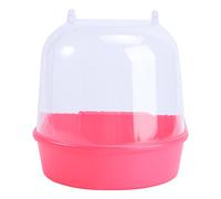 PERSELOSO Bird Bath for Small Birds Covered Parrot Bath for Canary Cage for Budgies and Finches Red Color Option