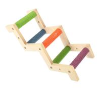 PERSELOSO Bird Ladder Parrot Ladder Creative Z Type Wooden Climbing Exercise Attracts Attention for Bird Cage