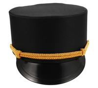 PERSELOSO Black Railroad Engineer Hat Classic Cloth Locomotive Conductor Cap with Breathable Fabric and Professional Look for Themed Parties and Railway Work Environments Unisex Adult