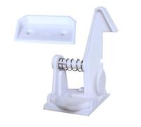 PERSELOSO Cabinet Locks for Key 5pcs White Child Safety Plastic with No Tools Required and Sticky Base No Screw Door Lock Suitable for Wardrobe and Cabinet Security