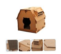 PERSELOSO Cat Scratcher House Cat Scratch Board with Corrugated Paper Material Heavy Duty Scratching Surface Sturdy Kitten Playhouse for Home Use
