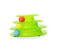 PERSELOSO Cat Three Layers Interactive Play Tray Intelligence for Cats Green Engaging Pet for Fun Entertainment and Health