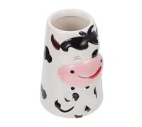 PERSELOSO Ceramic Hamster Drinking Bottle Holder Vertical Kettle Stand for Home Stable Practical Design for Pets Cute Cow Pattern for Hamster Rabbit Owners