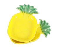 PERSELOSO Ceramic Hamster Food Bowl and Small Pet Water Dish Pineapple Design 2pcs Sturdy Feeding Basin for Rabbits and Rodents in Cage