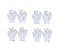 PERSELOSO Child Bath Gloves Nylon Shower Gloves for Boys and Girls Soft Five-Finger Colorful Bubble Bath Set White 8pcs Suitable for Bathing and Skin Cleansing