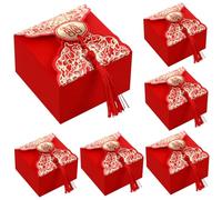 PERSELOSO Chinese Wedding Candy Box Favors Treat Boxes 20pcs Red Tassel for Wedding Engagement Party Supplies