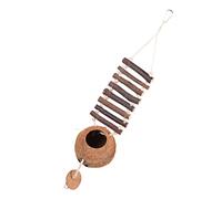 PERSELOSO Coconut Shell Bird Nest with Ladder Natural Breeding Hideaway House for Pet Birds and Small Animals Soft Coir Interior for Parakeets and Cockatiels