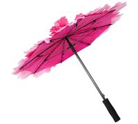 PERSELOSO Colorful Peony Dance Umbrella, Lightweight Cloth and Metal Parasol with Handle, 31.5 Inches, Decorative Performance Prop for Wedding Party and Special Occasions