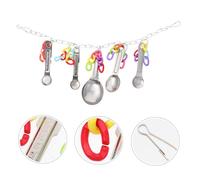 PERSELOSO Colorful Stainless Steel Spoon Bird Chew with Hanging Chain for Parrots and Macaws Rope Swing Training for Cage Birds Bright Playground for Cockatoos and Cockatiels