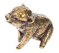 PERSELOSO Creative Brass Pig Ornaments the Home Adorable Appearance, Miniature Pig Figurine in Golden round Shape, for Living Room and Indoor Home Decoration
