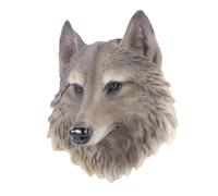 PERSELOSO Creative Resin Wolf Head Wall Adornment Realistic Animal Sculpture for Rustic Home Decor Resin Craft Decoration for Living Office Bedroom and Public Spaces