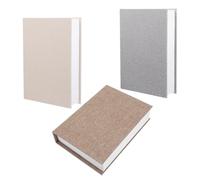 PERSELOSO Decorative Books Bundle 3Pcs Linen Faux Book Props Easy to Clean Coffee Table Accent for Shelf and Entrance Cabinet Storage with Minimalist Nordic Style Decor