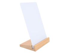 PERSELOSO Decorative Desktop Whiteboard Message Board Sign with Wooden Base, Lightweight Synthetic Material, for Home Or Bar Use, Compact A6 Size for Easy Display