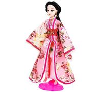 PERSELOSO Delicate Han Chinese Costume Doll Traditional Dress Simulation for Holiday for Enhances Cultural Knowledge Lifelike Design with Accessories