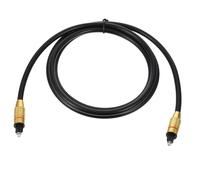 PERSELOSO Digital Audio Optical Cable Fiber Audio Cable Gold-plated Connectors Low-loss Core Stable Signal Performance Black Cuboid-shaped Connectors for Home Theater