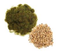 PERSELOSO DIY Artificial Grass Scatter with Mixed Color Static Grass and Mini Gravel Model Landscape Material for Sand Tables Micro Scenery Garden Decor and Railway Scene Layout