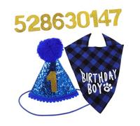 PERSELOSO Dog Birthday Hat Collar Pet Birthday Decoration Kit Fun Cooling Bandana for Dogs
