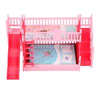 PERSELOSO Dollhouse Bunk Bed Miniature Furniture Set with Ladder Adorable Doll Bed for Playtime Accessory for Dollhouse and Pretend Play