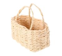 PERSELOSO Dollhouse Miniature Wicker Shopping Basket Lightweight Portable Rattan Fruit Basket for Pretend Play Scene Creation Realistic Craftsmanship for Creative Projects