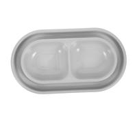 PERSELOSO Double Cat Bowl Anti-ant Pet Food Dish Set, Small Grey Non-toxic Plastic Feeding Station for Cats and Small Dogs, Suitable for Indoor and Travel Use
