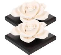 PERSELOSO Essential Oil Diffuser Unique Black Rose Shaped Ceramic 2pcs with Smooth Surface and Portable Design Fragrance Diffuser Aromatherapy Decoration for Car and Bedroom