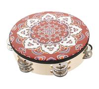 PERSELOSO Ethnic Style Tambourine Instrument Handheld Percussion Musical for Early Education and Performance for Birthdays and Holidays Enhances Hearing and Coordination Skills