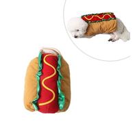 PERSELOSO Funny Hot Dog Costume for Dog and Cat Comfortable Polyester Pet Clothes with Elastic Neck Suitable for Halloween Dress up Cosplay Parties