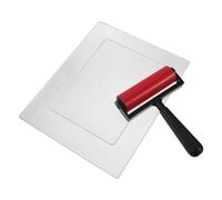PERSELOSO Gel Printing Plate for Precise Application with Textured Rubber Roller and Integrated Paint Brush and Easy Ink Control, for Stamping and Card Making in Arts and Crafts