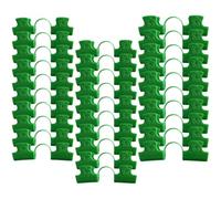 PERSELOSO Greenhouse Clamps for Fixing Netting Tunnel Hoops 30pcs Plastic with Double Head Design Light Green Garden Clips for Holding Row Cover Film and Plant Covers in Greenhouse