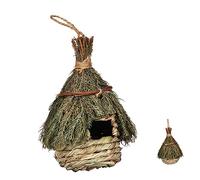 PERSELOSO Hand Woven Bird Nest Seagrass Bird House Decor Natural Straw Outdoor Garden Hanging Nest in Gardens