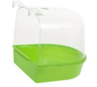 PERSELOSO Hanging Parrot Shower Box Small Bird Bath Container Premium Plastic Bird Bathing Tub for Budgerigar Small Parrots Easy to Clean Fun Bathing Experience for Your Pet Birds