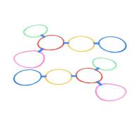 PERSELOSO Hopscotch Agility Rings Set with Connectors for Conditioning Training Interlocking Outdoor Indoor Playground Game for Boys Creative Physical Activity with Medium Hoops and Storage
