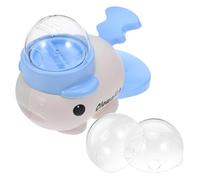 PERSELOSO Interactive Dog Treat Dispenser with Press Button, Whale-shaped Rotating Food Feeder for Dogs, Blue Slow Feeder Puzzle for Training and Enrichment