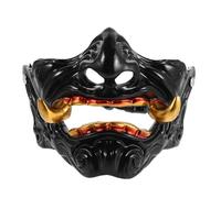 PERSELOSO Japanese Samurai Half Face Cosplay Lightweight Resin Hannya Oni Demon Kabuki for Halloween Masquerade Party Boys