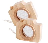 PERSELOSO Kaleidoscope Toy Camera for Kids 2pcs Wooden Miniature Cameras with Lenses for Toddlers and Children for Parties