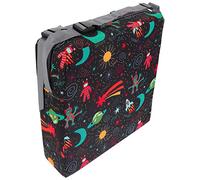 PERSELOSO Kids Dining Chair Booster Cushion for Toddlers, Waterproof Thickened Heightening Seat Pad 32x32x8cm, Black Space Pattern, Child Booster Chair Cushion for Mealtime