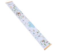 PERSELOSO Kids Height Chart Wall Hanging Growth Chart for Children Measuring Height Ruler with Canvas and Wood Material, Cartoon Themed Design for Kids Rooms and Children's Spaces