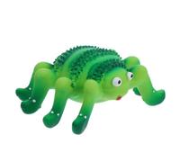 PERSELOSO Latex Dog Chew for Puppies Sturdy Squeaky Design Interactive Plaything for Teething Dogs Light Green Spider and Ladybug Shapes