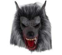 PERSELOSO Latex Wolf Halloween Mask Full Head Breathable Scary Werewolf Costume Accessory for Adult Cosplay and Halloween Party